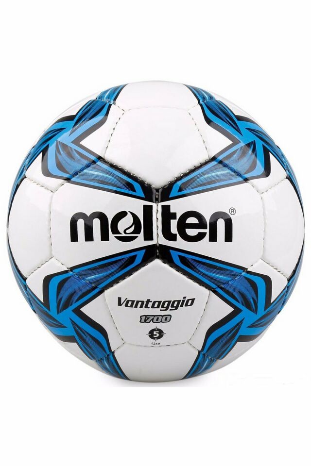 Molten F5V1701 Parlak Deri El Dikişli Yumuşak Zeminler No 5 Futbol Topu Beyaz/Mavi