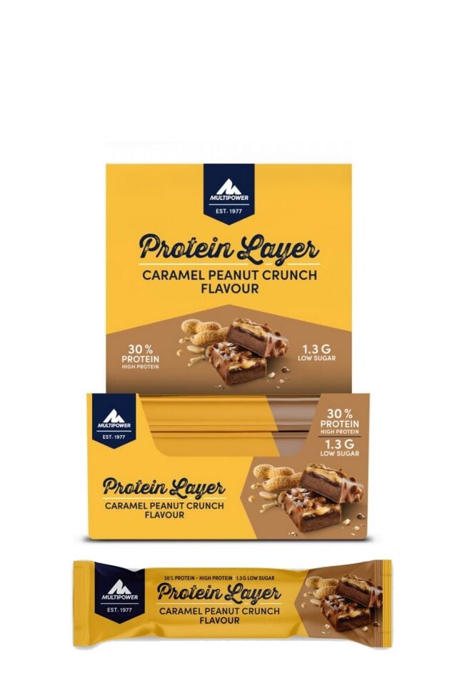 Multipower Protein Layer Yer Fıstıklı & Karamelli %33 Protein Bar 50g x 18 Adet
