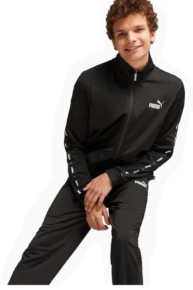 Puma Tape Poly Suit cl Puma-Black Erkek Spor Eşofman Takımı Siyah 67742901