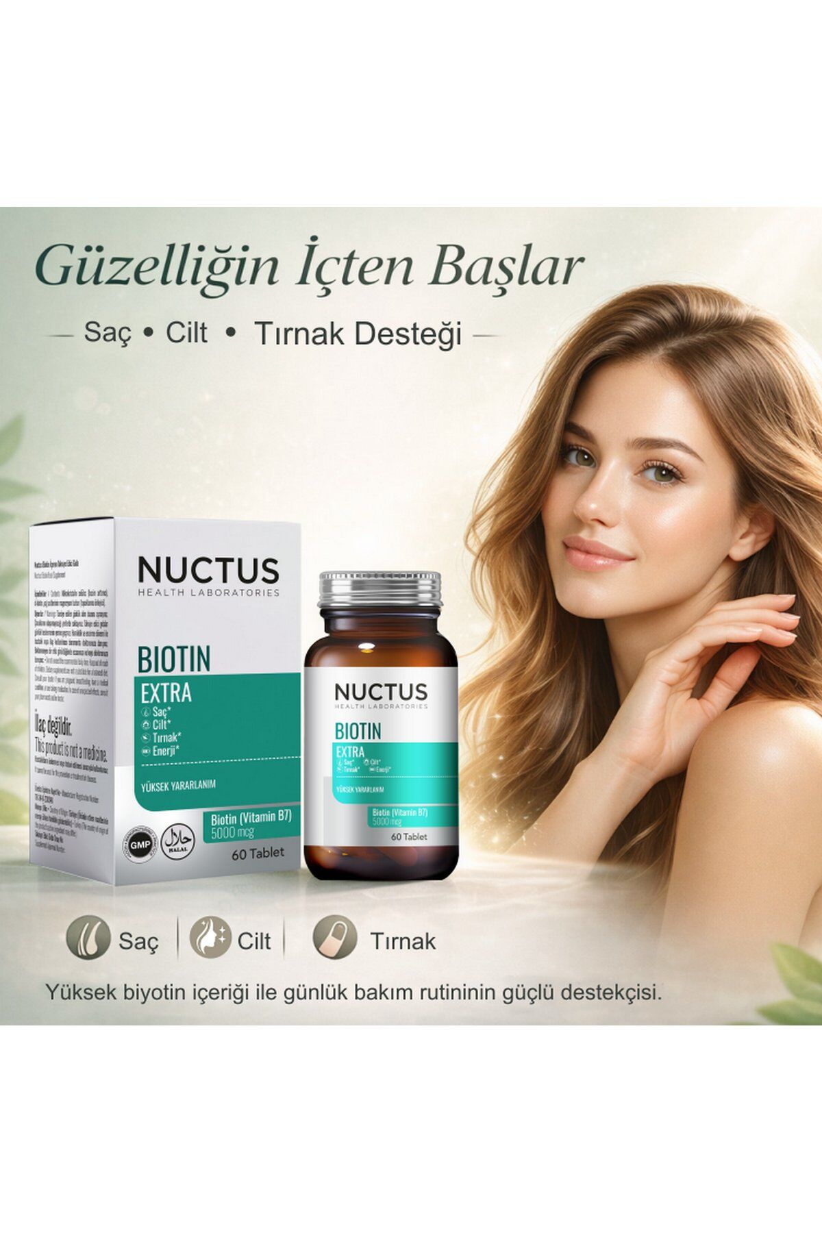 Nuctus Biotin Extra 5mg Vitamin B7 60 Tablet