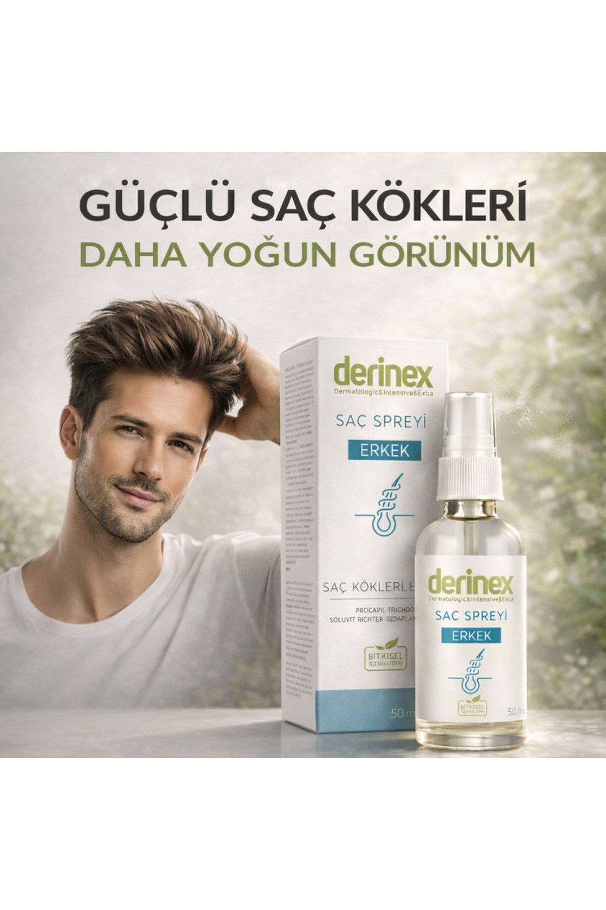 Derinex Erkek Saç Spreyi (Saç Dökülmesine Etkili) 50ml