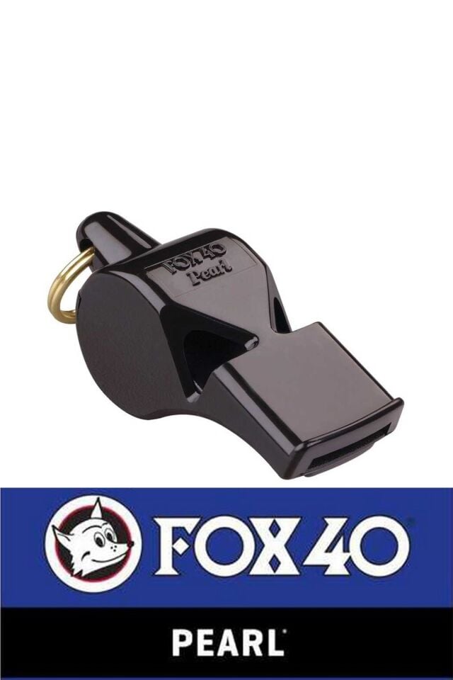FOX40 9703-0008 Whistle Pearl Safety Lanyard 90 db İpli Düdük Siyah