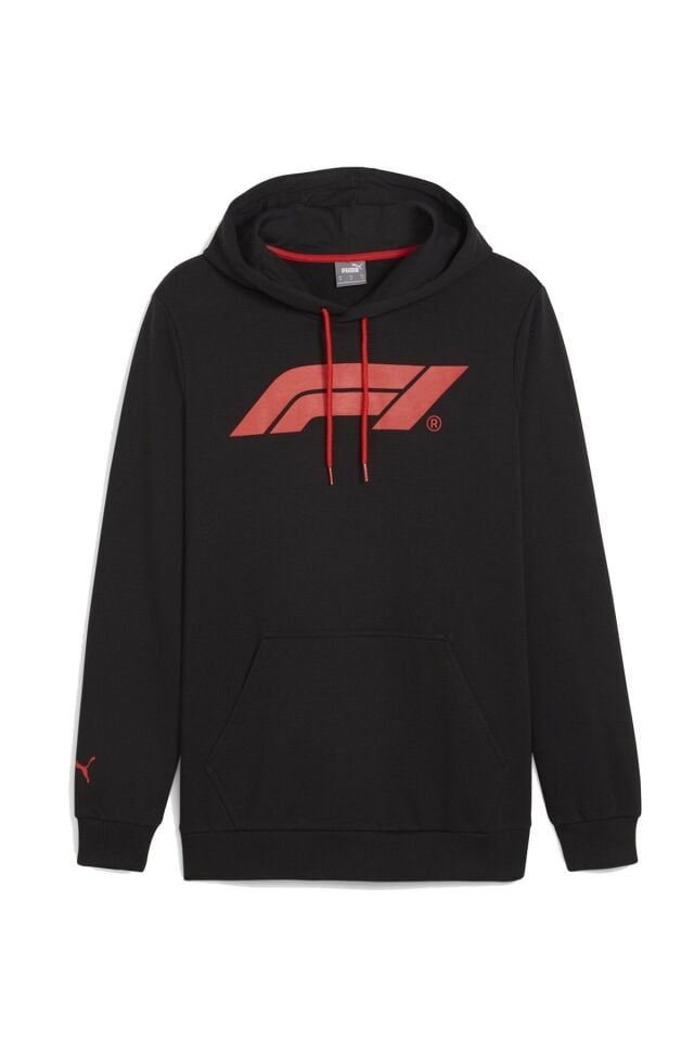Puma F1 ESS Logo Hoodie Erkek Kapüşonlu Sweatshirt Siyah 62585301