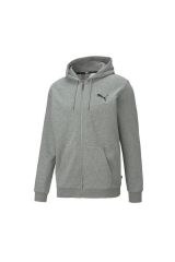 Puma ESS Small Logo FZ Hoodie TR Medium Gray Heather-Cat Erkek Sweatshirt Gri 58670453 L