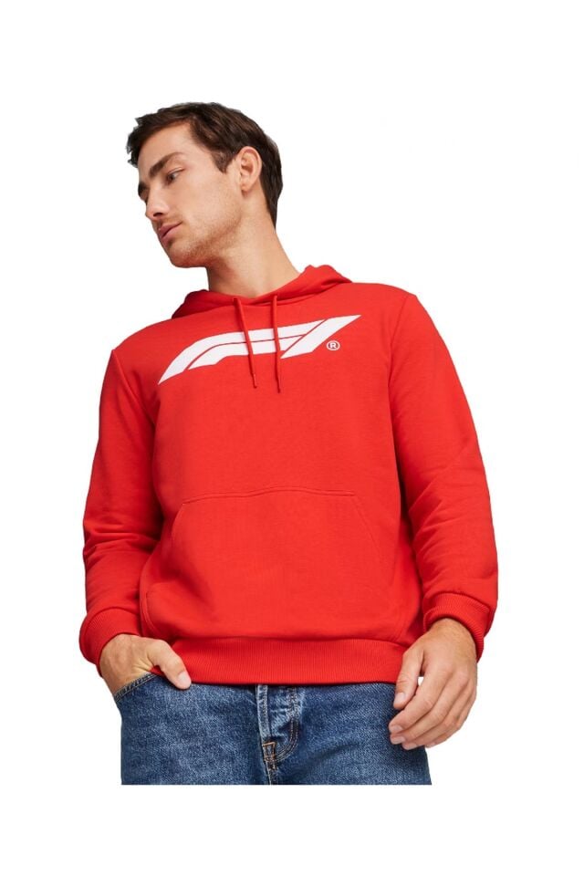 Puma F1 ESS Logo Hoodie Erkek Kapüşonlu Sweatshirt Kırmızı 62585303