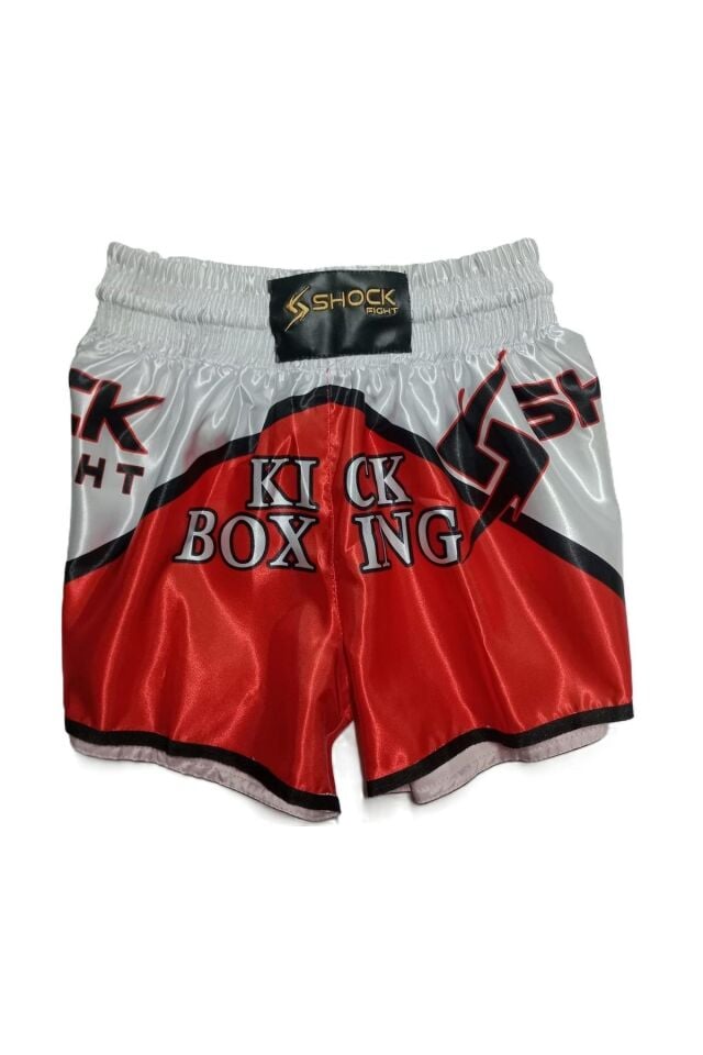 Shock Fight Kick Boks Şort Kırmızı/Beyaz (XL)