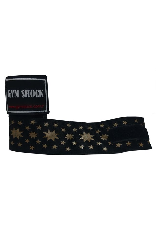 Gym Shock 3.5 m Boks Bandajı Yıldız Baskılı Siyah Zemin