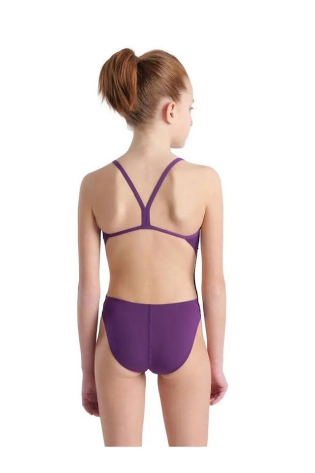 Arena Girl's Team Swimsuit Challenge Solid Kız Çocuk Mayo Mor 004765911