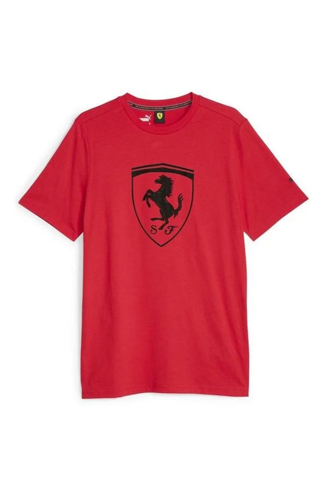 Puma Ferrari Race Tonal Big Shield Tee Rosso Corsa Unisex Tişört Kırmızı 62095102