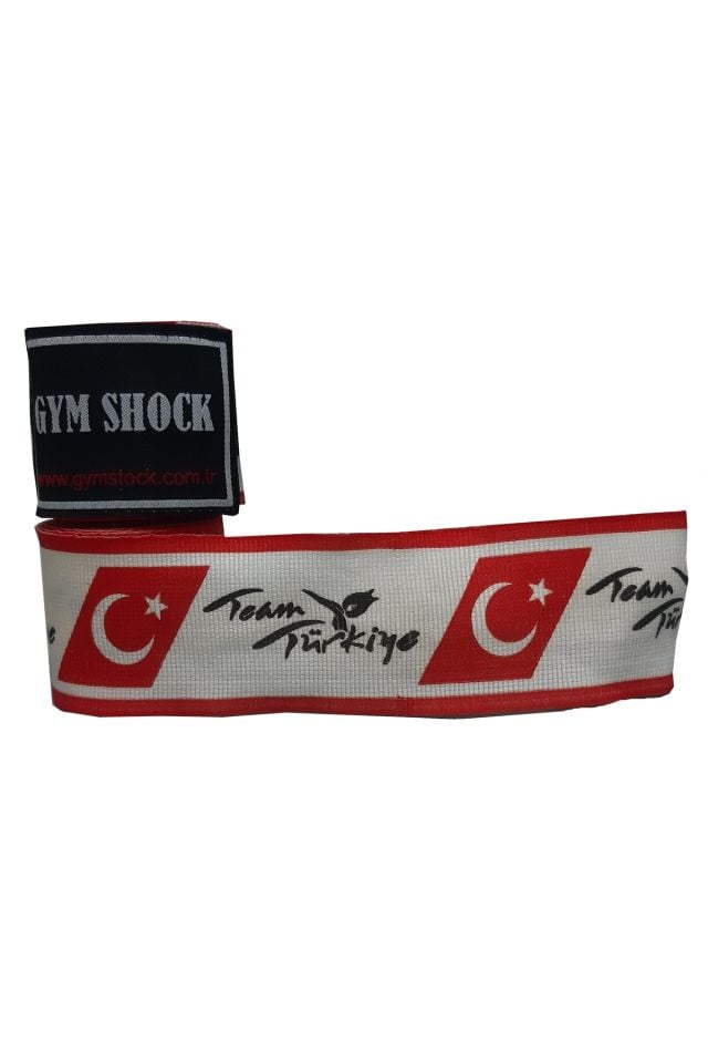 Gym Shock 3.5 m Boks Bandajı Türkiye Bayrağı Beyaz Zemin