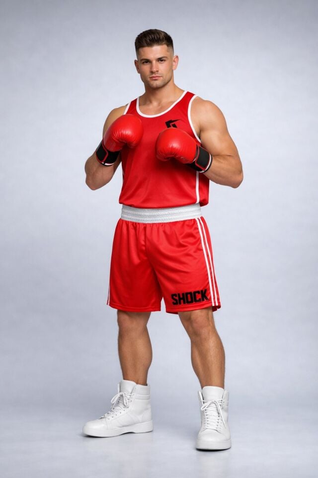 Shock Fight Boks Atlet Şort Takımı Kırmızı (L)