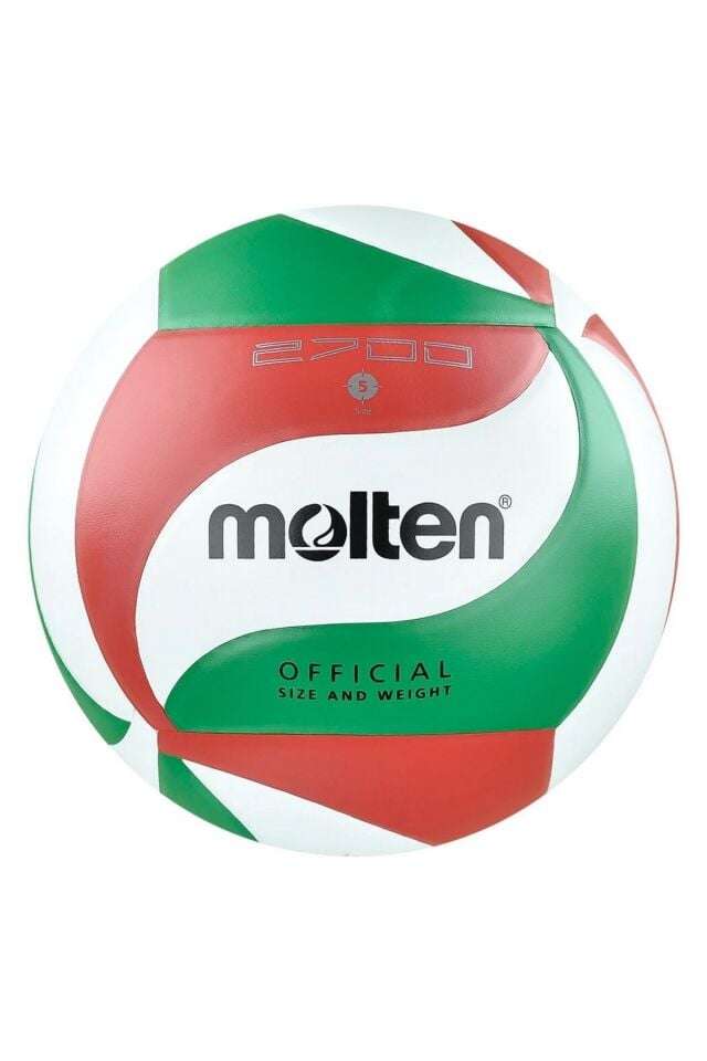 Molten V5M2700 Yapıştırma PU Official Size No 5 Voleybol Topu Yeşil/Beyaz/Kırmızı