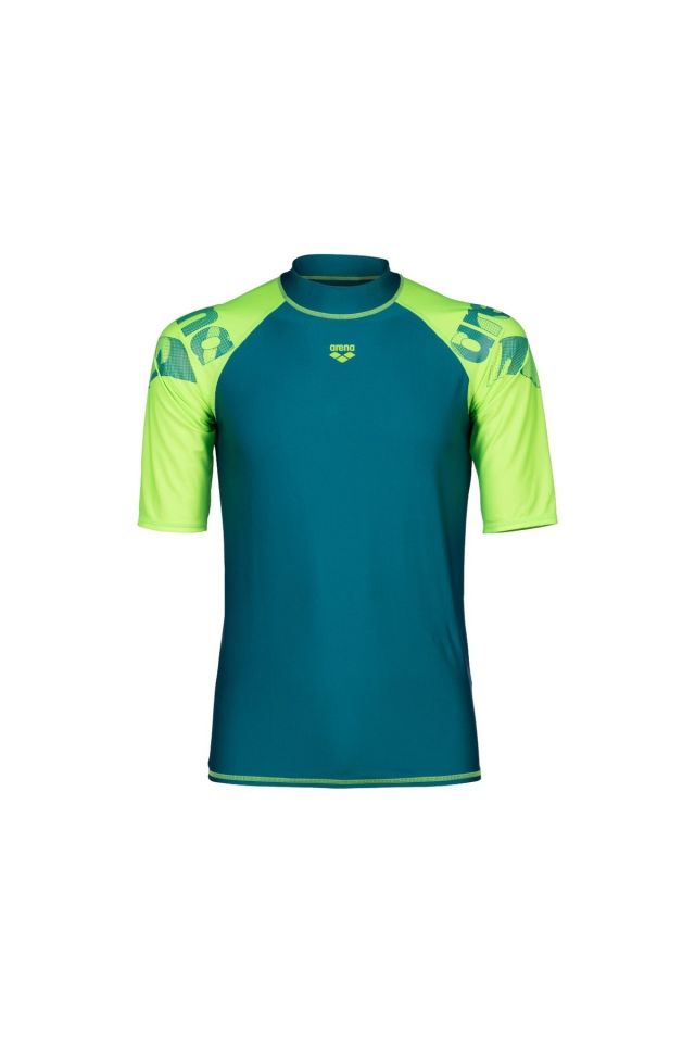 Arena Men's Rash Vest S/S Graphic Erkek Güneş Korumalı Tişört M Beden Turkuaz 006292660