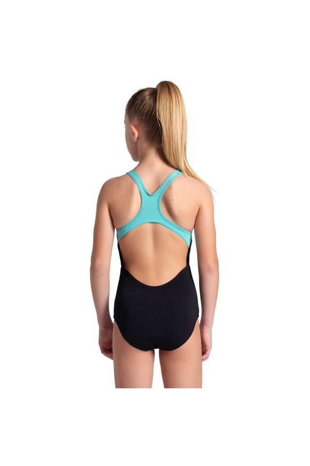 Arena Girl's Reflecting Swimsuit Swim Kız Çocuk Yüzücü Mayosu Siyah/Mavi 007339581