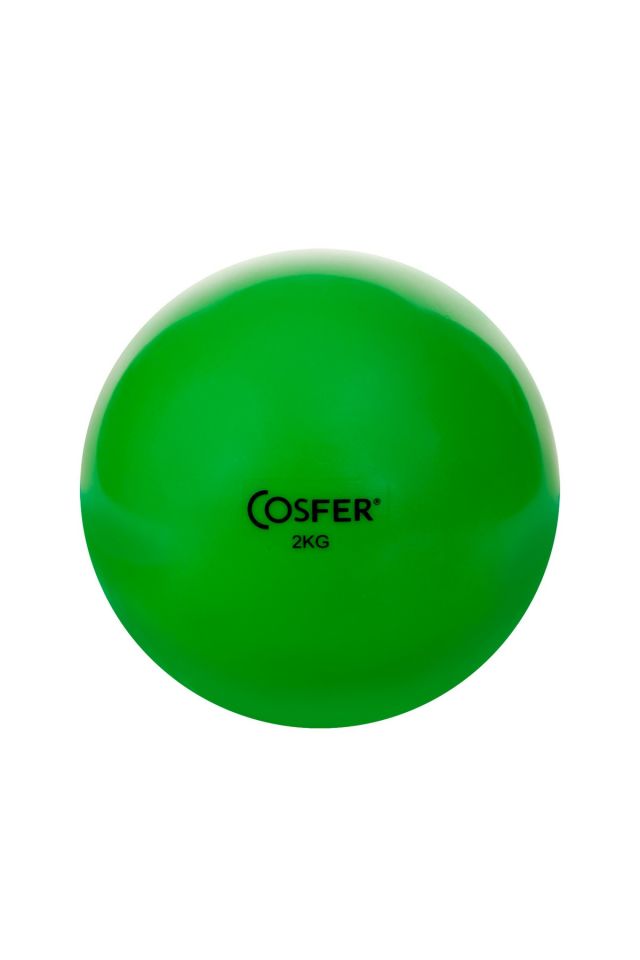 Cosfer Pilates Antrenman Ağırlık Sağlık Topu Toning 2 Kg Yeşil
