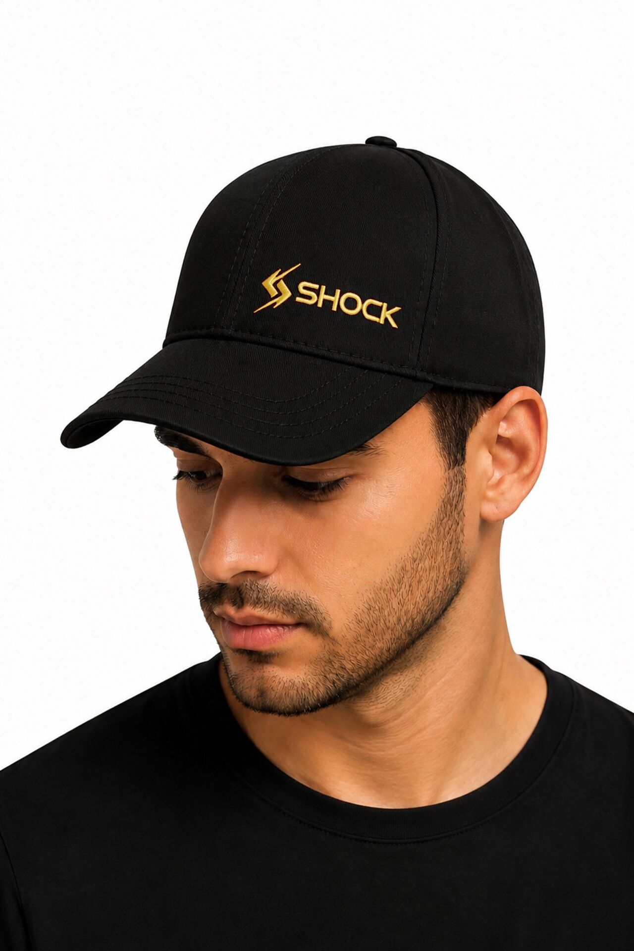 Shock Sports Cap Unisex Spor Şapka Siyah / Gold Logo