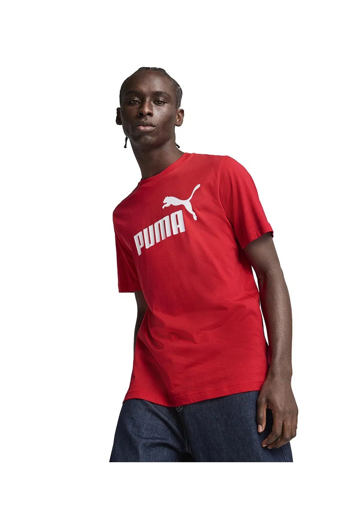 Puma ESS No 1 Logo Tee Erkek Spor Tişört Kırmızı 68253211