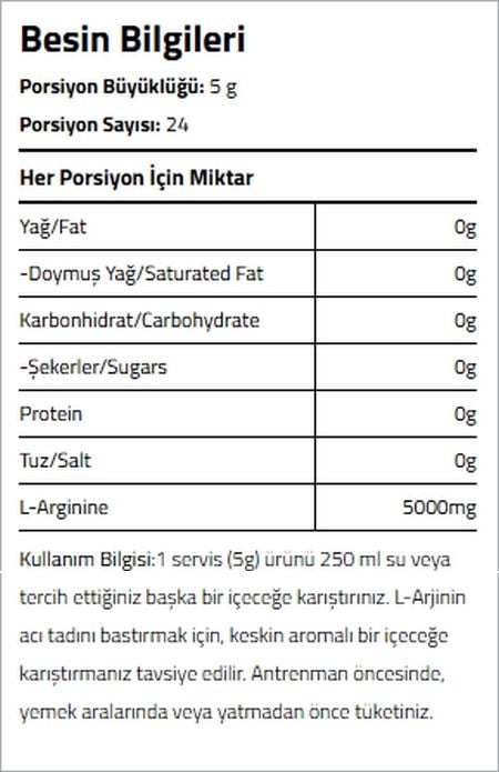 BigJoy Sports Arginine Powder Aromasız 120g 24 Servis