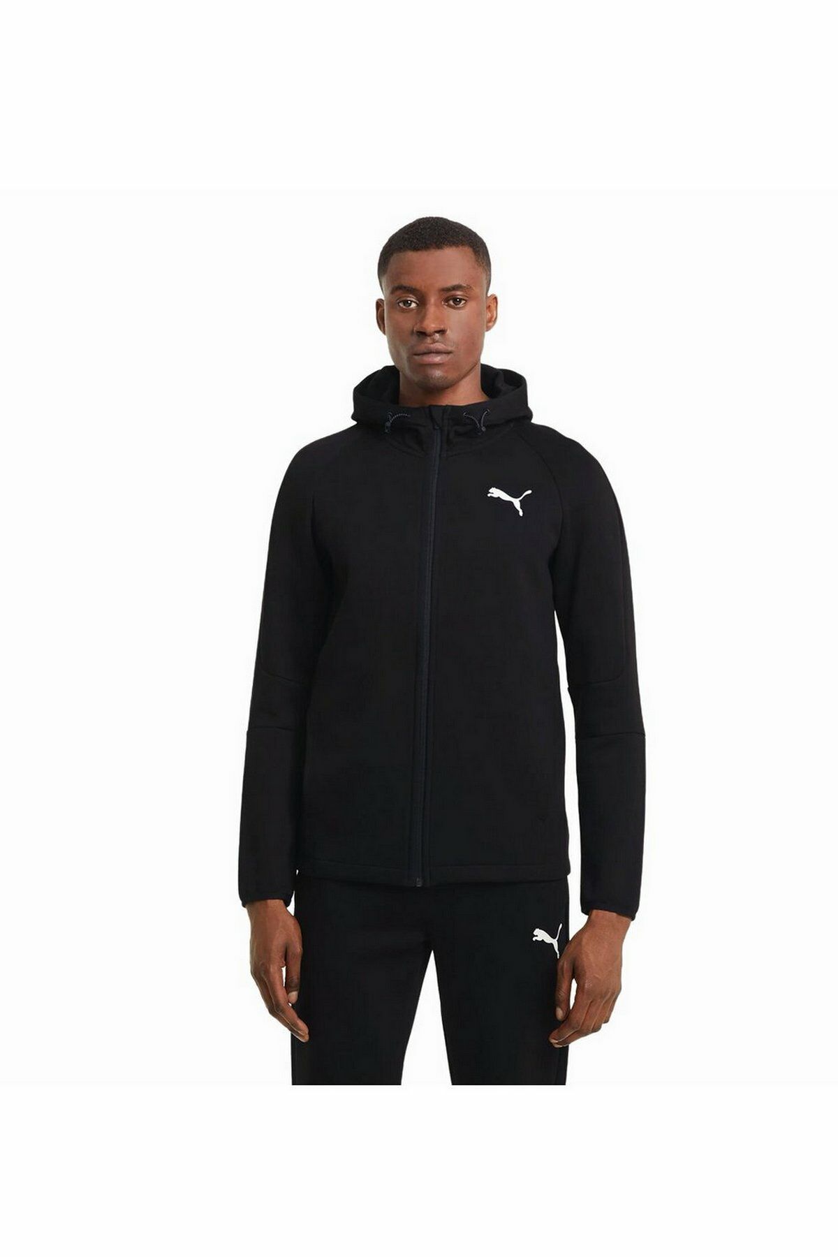 Puma Evostripe Core FZ Hoodie Puma-Black Unisex Günlük Stil Sweatshirt Siyah 58581201 2XL