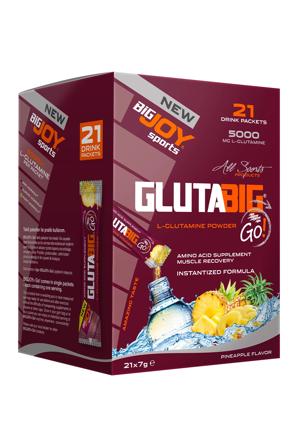 BigJoy Sports GlutaBIG Go! Ananas 7g x 21 Adet