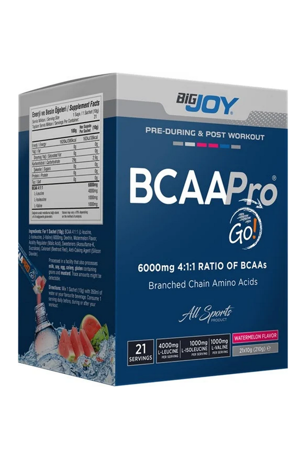 BigJoy Sports BCAAPro Go! 4:1:1 Karpuz 10g x 21 Adet