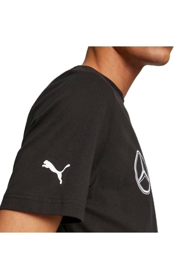 Puma MapF1 Essentials Mercedes Logo Tee Puma-Black Unisex Günlük Tişört 62116501