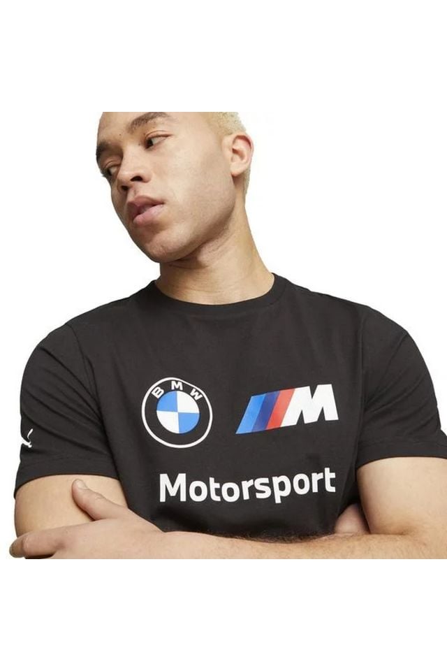 Puma Bmw Mms Essentials Motorsport Logo Tee Puma-Black Unisex Spor Tişört Siyah 62131401