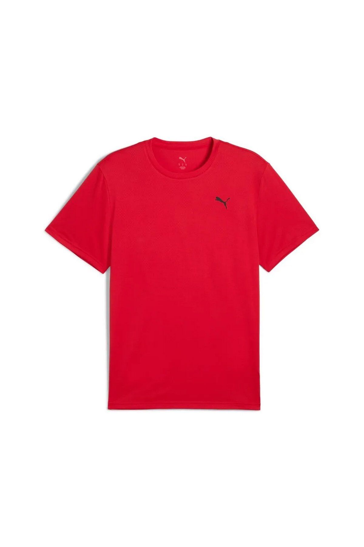 Puma M TAD Ess Poly Texture Tee Erkek Sıfır Yaka Tişört Kırmızı 52715511