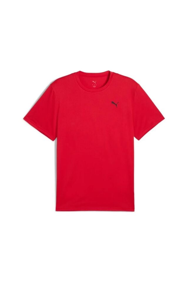 Puma M TAD Ess Poly Texture Tee Erkek Sıfır Yaka Tişört Kırmızı 52715511