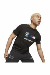 Puma Bmw Mms Essentials Motorsport Logo Tee Puma-Black Unisex Spor Tişört Siyah 62131401 2XL