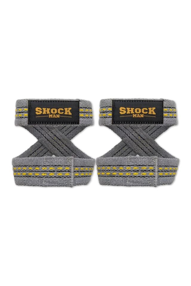 Shock Man 8 Loop Lifting Straps Gri-Sarı