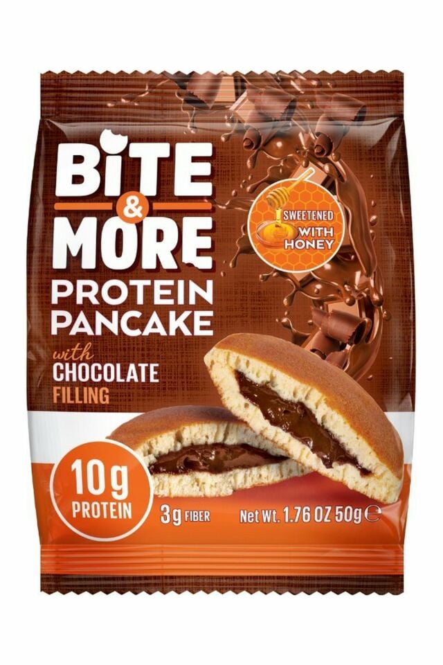 Bite & More Protein Pancake Chocolate Filling 50g x 12 Adet