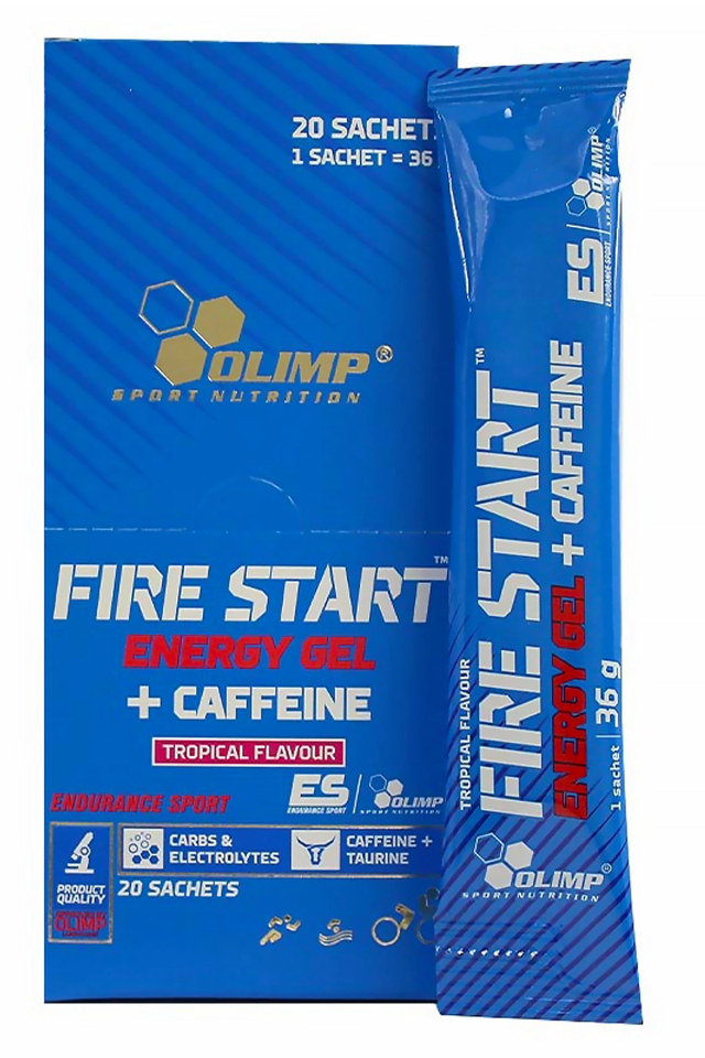 Olimp Fire Start Energy Gel + Caffeine Tropikal Meyve 36g x 20 Saşe