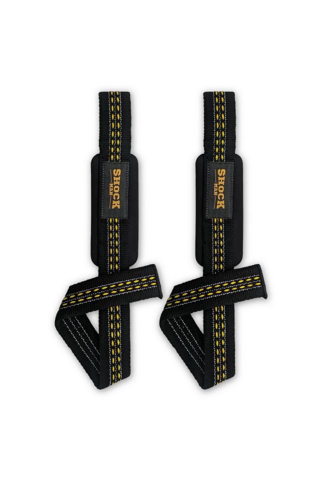Shock Man Padded Lifting Straps Siyah-Sarı