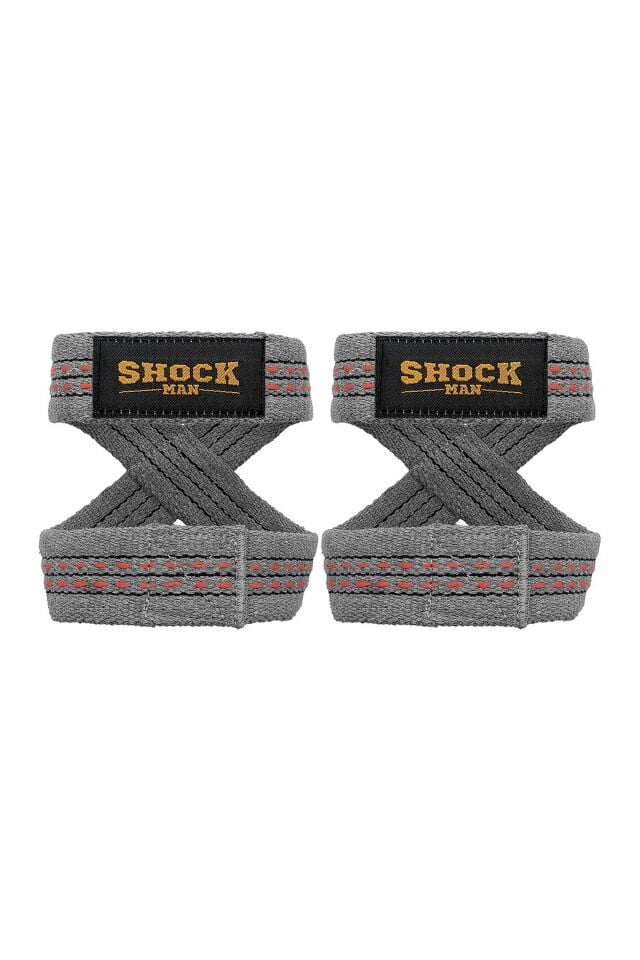 Shock Man 8 Loop Lifting Straps Gri-Kırmızı