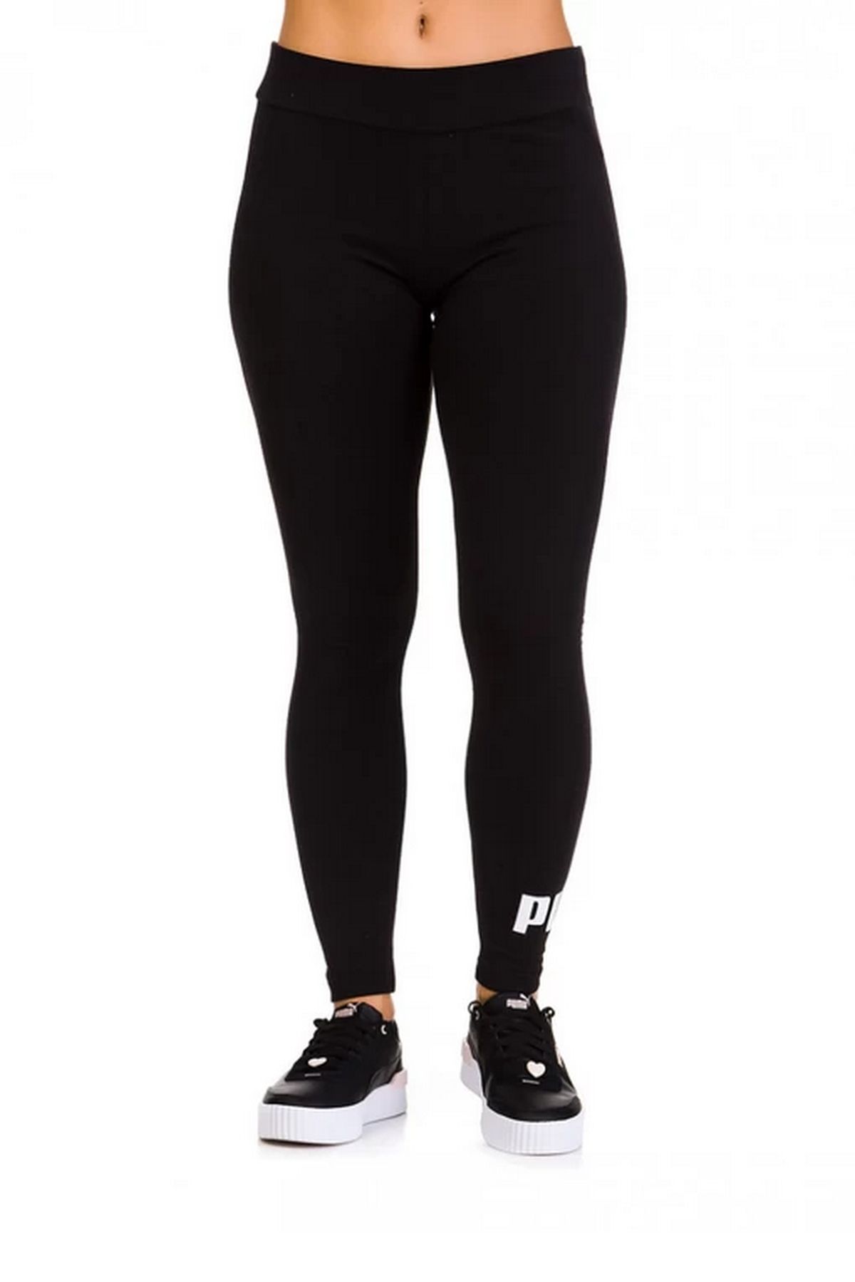 Puma Essentials Logo Leggings Puma-Black Bayan Günlük Stil Tayt Siyah 58683201