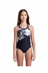 Arena Girl's Arena Logo Kikko Swimsuit Swim Pr Kız Çocuk Mayo Si̇yah 006676550 6-7