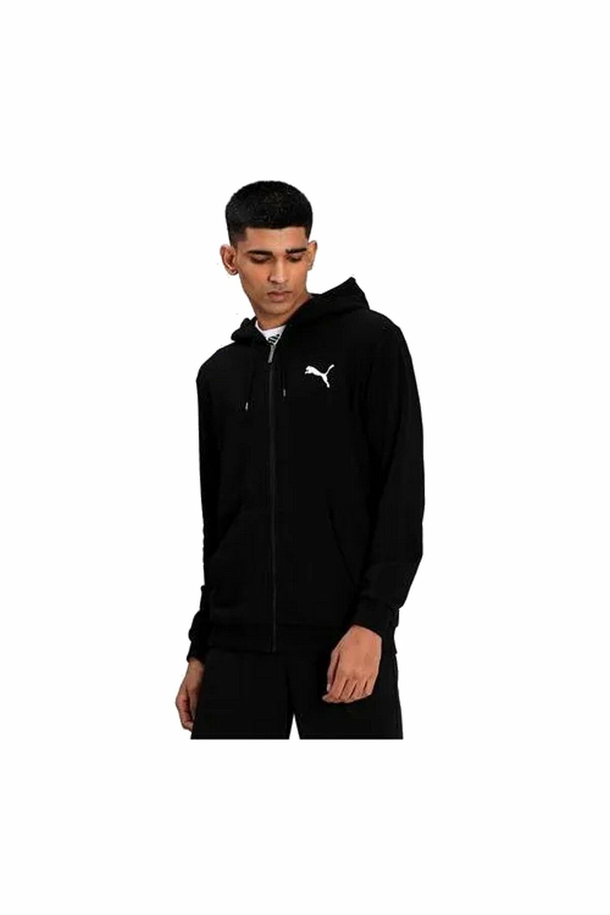 Puma Essentials Small Logo FZ Hoodie TR Puma-Black Cat Unisex Sweatshirt Siyah 58670451 L