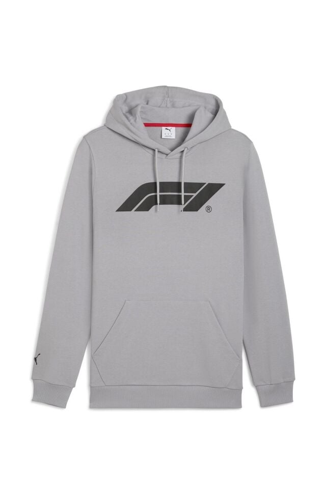 Puma F1 ESS Logo Hoodie Motorsport Erkek Spor Sweatshirt Gri 62585315