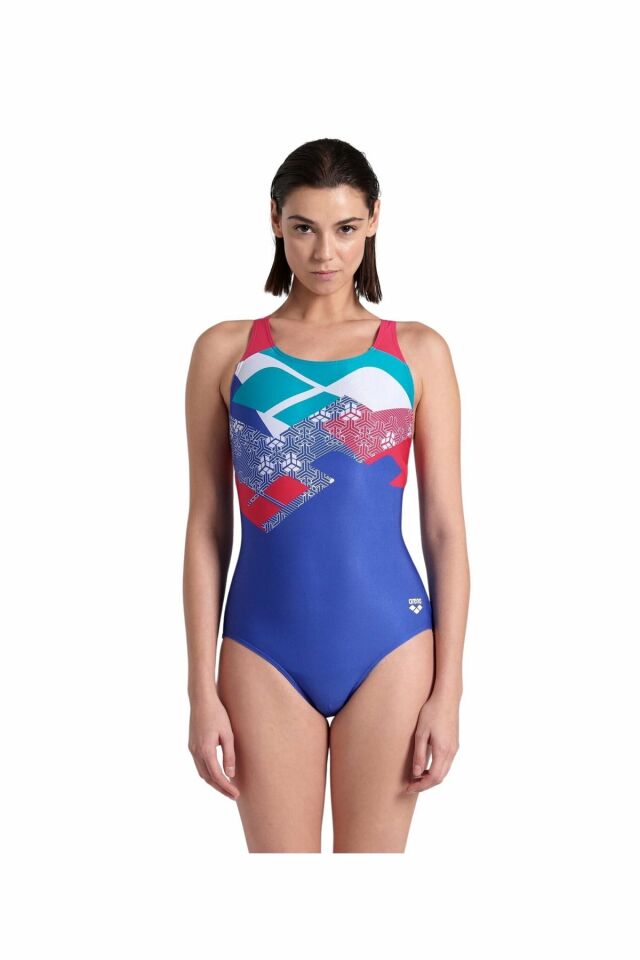 Arena Women's Arena Logo Kikko Swimsuit Contro Bayan Yüzücü Mayo Lacivert 006731790 38