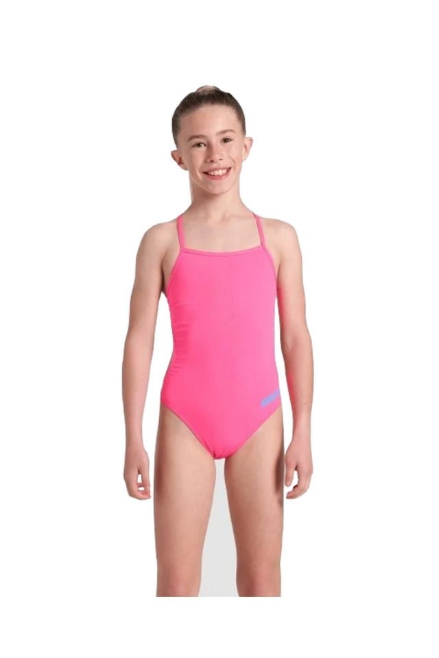 Arena Girl's Team Swimsuit Challenge Solid Kız Çocuk Yüzücü Mayo Pembe 004765908