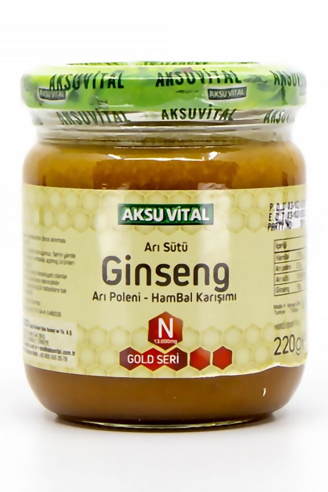 AksuVital Ginsengli Arı Sütü Bal Polen Karışımı (N) 13.000mg 220g