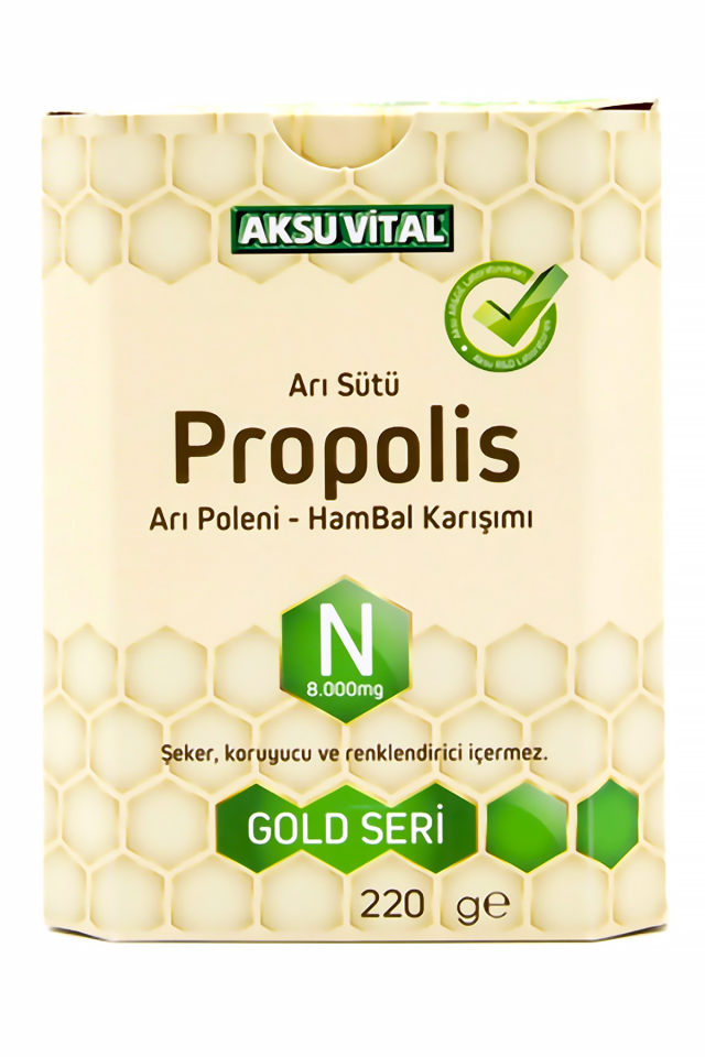 AksuVital Propolisli Arı Sütü Bal Polen Karışımı (N) 8.000mg 220g