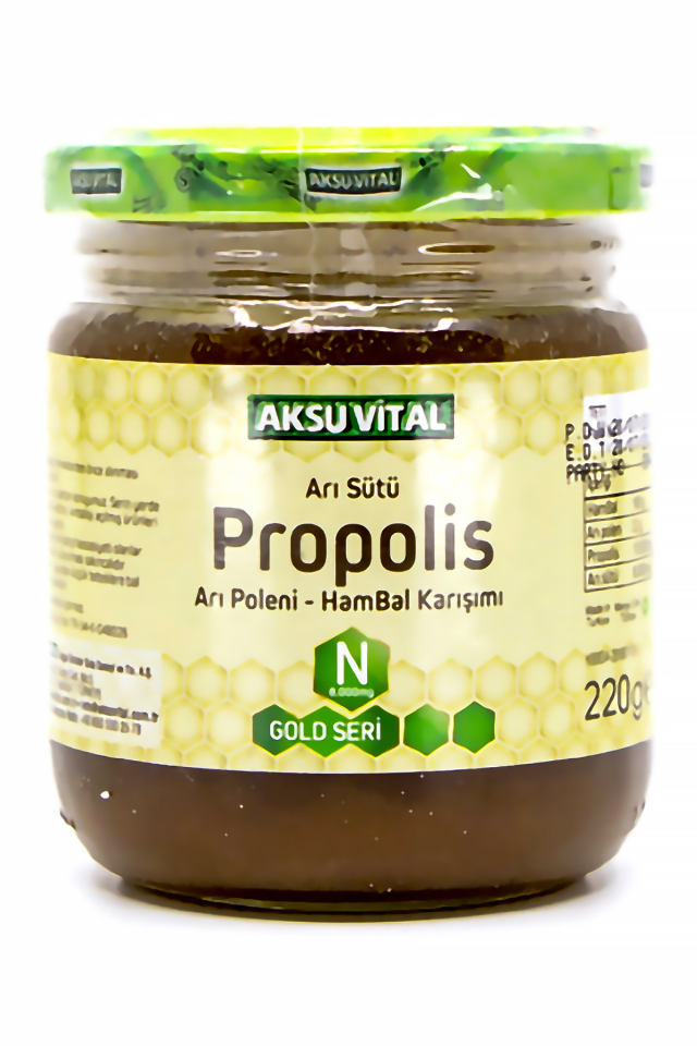 AksuVital Propolisli Arı Sütü Bal Polen Karışımı (N) 8.000mg 220g