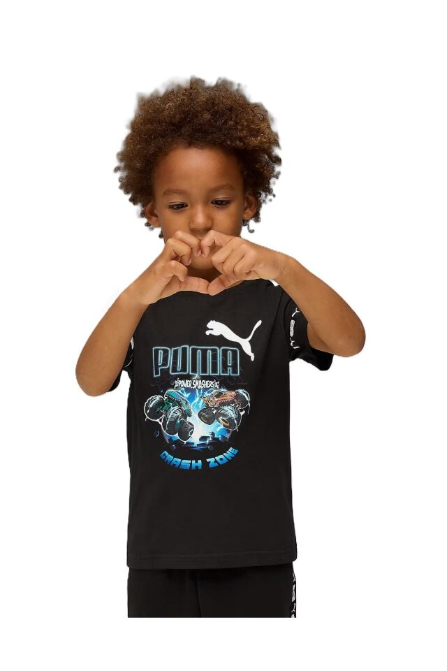 Puma X Hot Wheels Hoodie Erkek Çocuk Tişört Siyah 63239501 4-5