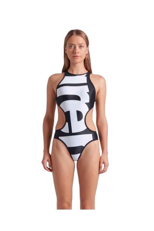 Arena Women's One Logo Swimsuit Bayan Yüzücü Mayo Siyah/Beyaz 009401150