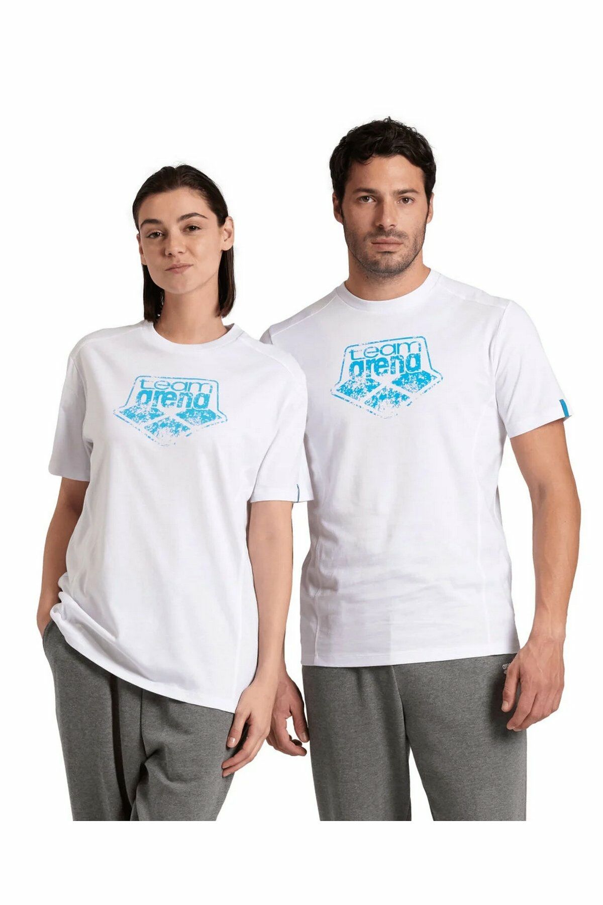 Arena Logo T-shirt Cotton Unisex Pamuklu Penye Tişört Beyaz 005336101 S