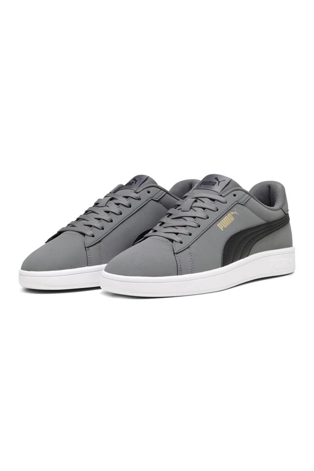 Puma Smash 3.0 Buck-Gray Black-Gold-White Erkek Sneaker Ayakkabı Gri 39233602 45