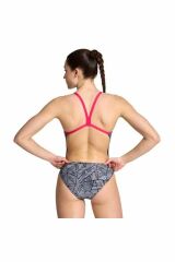 Arena Women's Arena Overview Swimsuit Challenge Bayan Yüzücü Mayo Siyah/Pembe 006636915 38