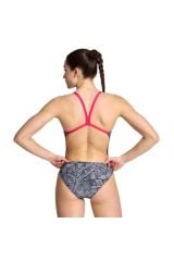 Arena Women's Arena Overview Swimsuit Challenge Bayan Yüzücü Mayo Siyah/Pembe 006636915 40